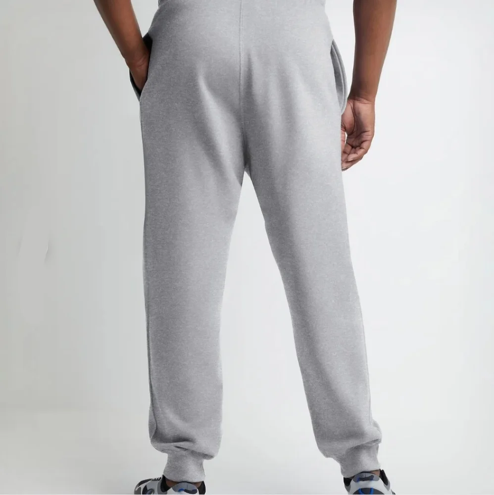 CHAMPION BIG MAN Gray Powerblend Joggers Script LOGO Pockets Size 4XL Cotton. - Picture 2 of 10